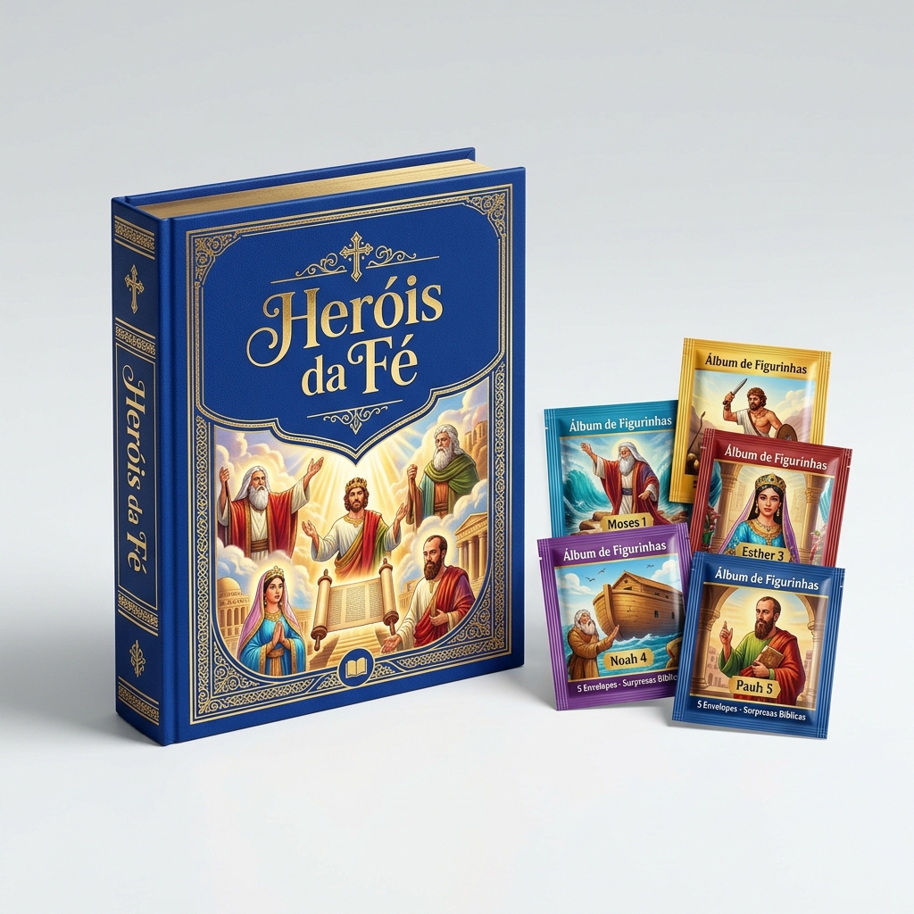 Kit físico Álbum Heróis da Fé